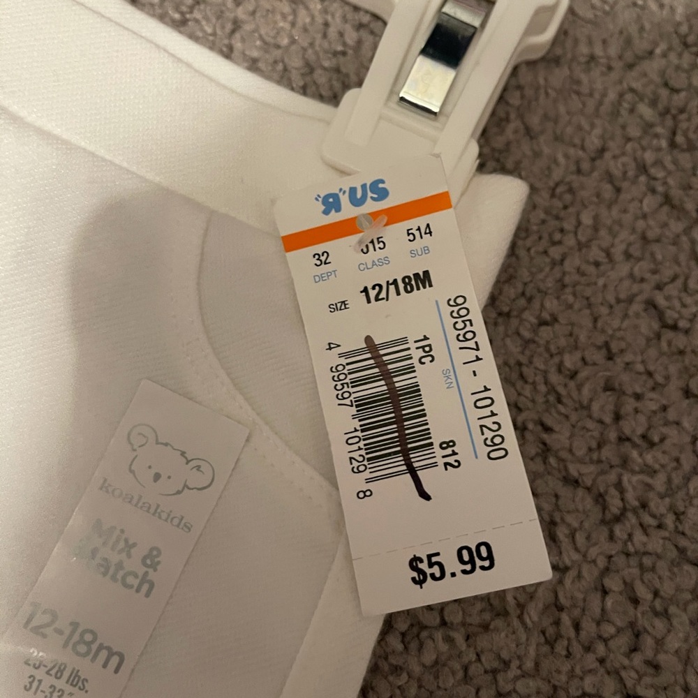2 Pairs white pants toddler 12-18 old navy & koala - Picture 6 of 7